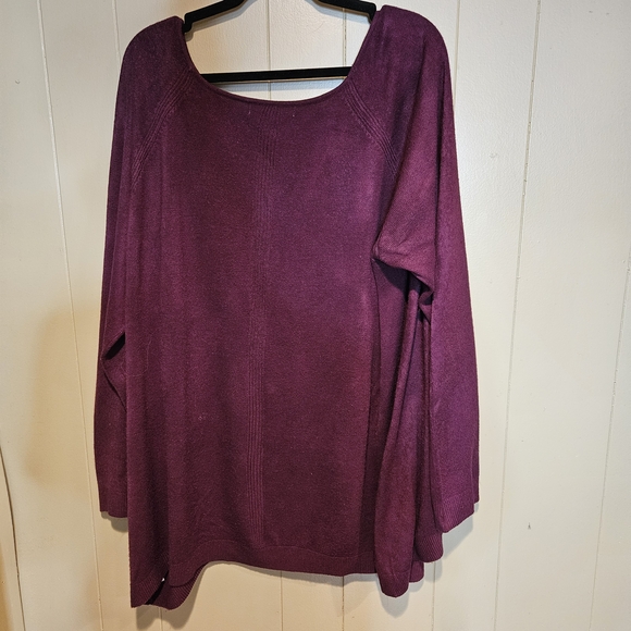 Plum Purple Cozy Knit Sweater | Size 3X | Soft, Stylish & Comfortable - Picture 2 of 3